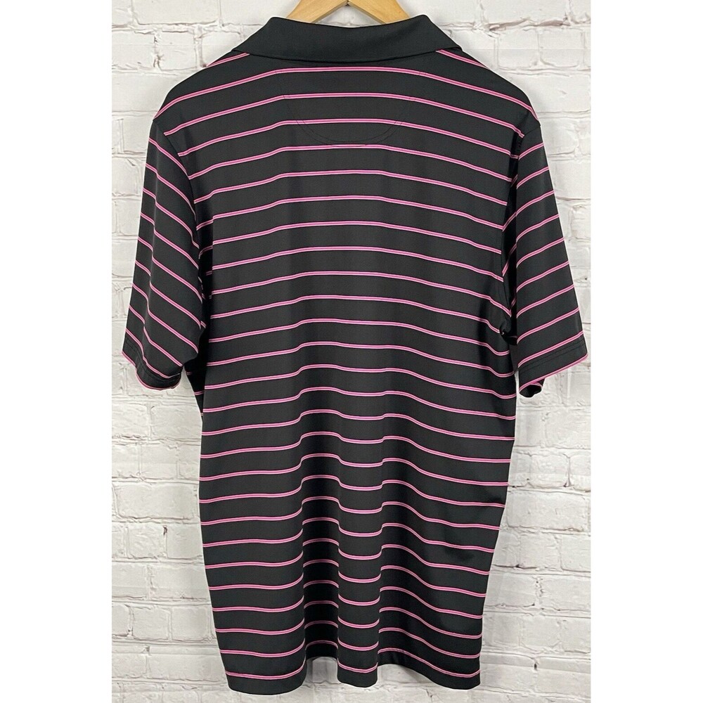 Fairway & Greene "Golfweek" Polo Shirt Men's Black w/Purple Stripes Size XL - Picture 9 of 11